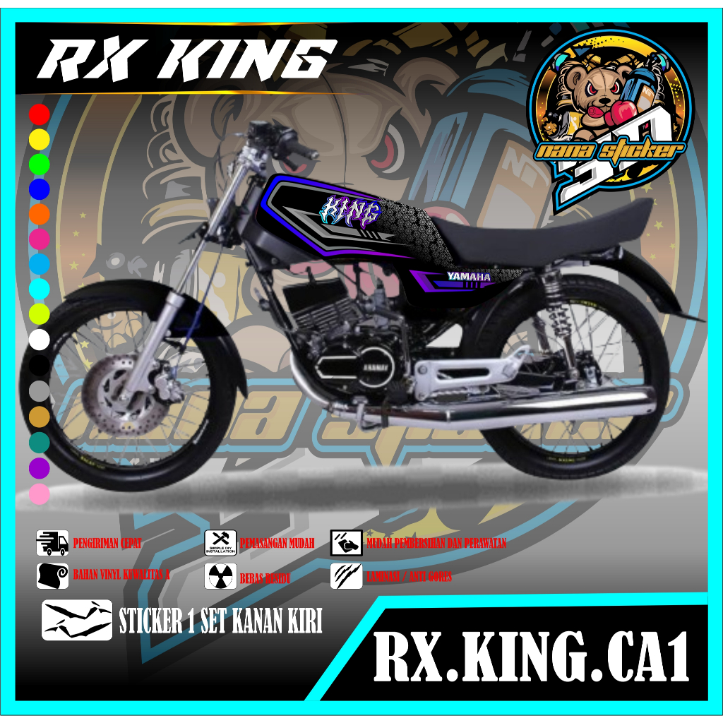 Special (SUDAH DIPOTONG/CUT) Striping RX King Motif Keren - Stiker Rx King List Variasi Motor STICKE