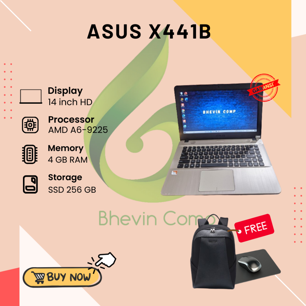 ASUS X441B AMD A6-9225 RAM 4GB SSD 256GB