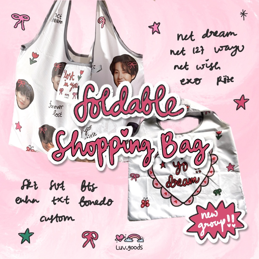 READY Lost in You Foldable Shopping Bag NCT 127 Dream Wish Wayv Riize Seventeen Stray Kidz EXO Boned