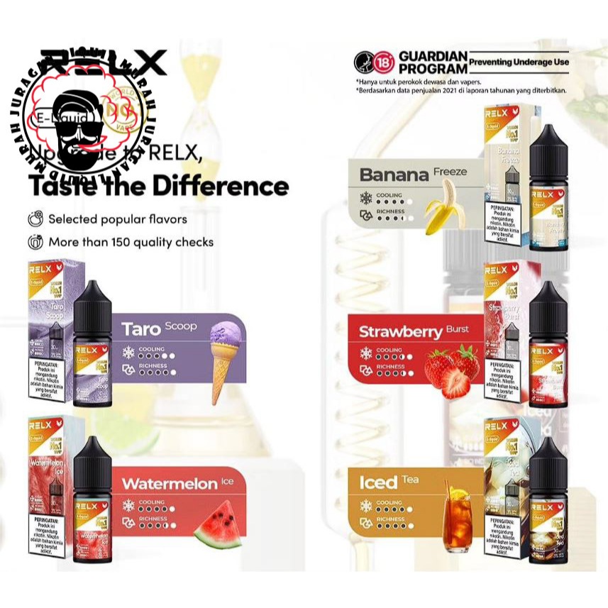 TERBARU RELX ELIQUID 30ML SALT NIC SALTNIC RELX LIQUID 30ML SERIES ORIGINAL