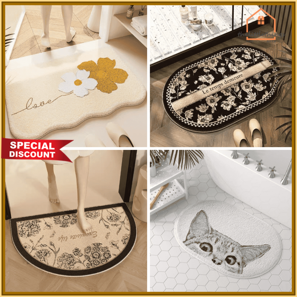 The Little Things COD Keset Bulu Aestetik Motif Lucu Bahan Halus / Keset Kamar Tidur Lembut