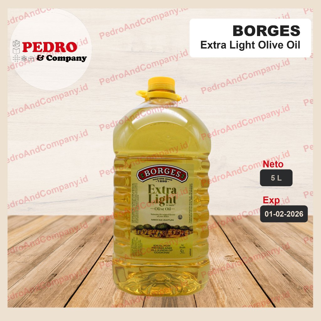 

Borges extra light olive oil original 5 liter - minyak zaitun goreng 5L botol plastik