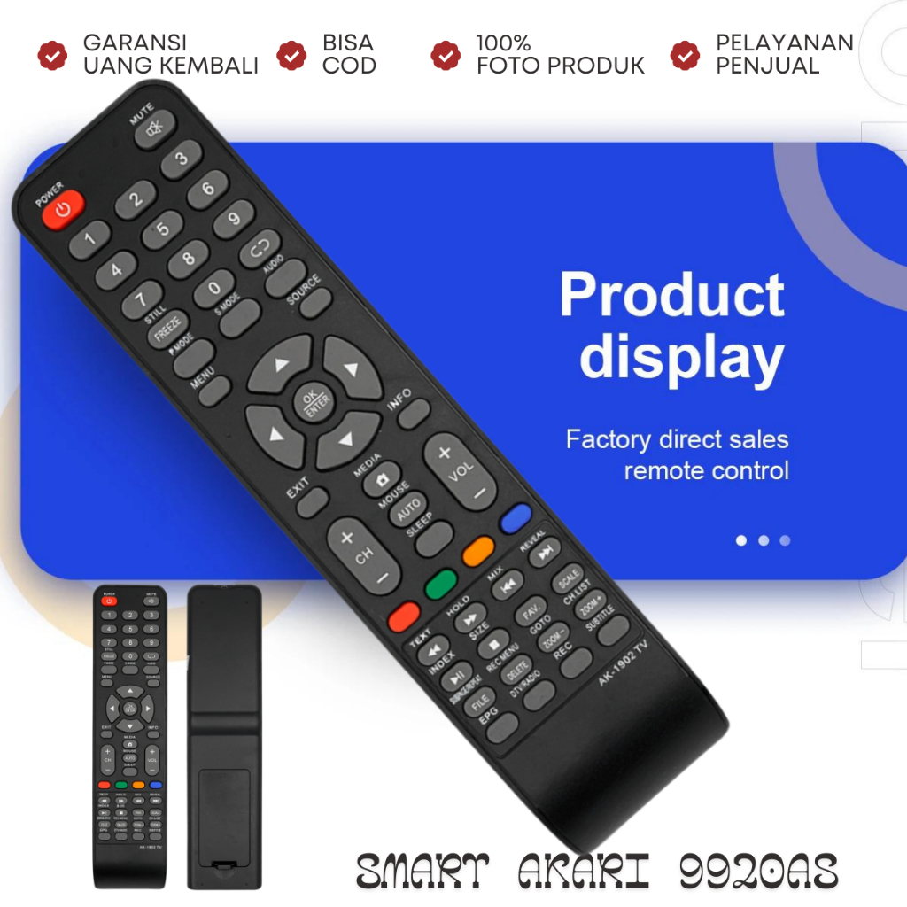 REMOTE AKARI SMART TV ANDROID SMART CONNECT AKARI  LE-50D99SBS SC-53V32D SC-53V40D SC-53V43D