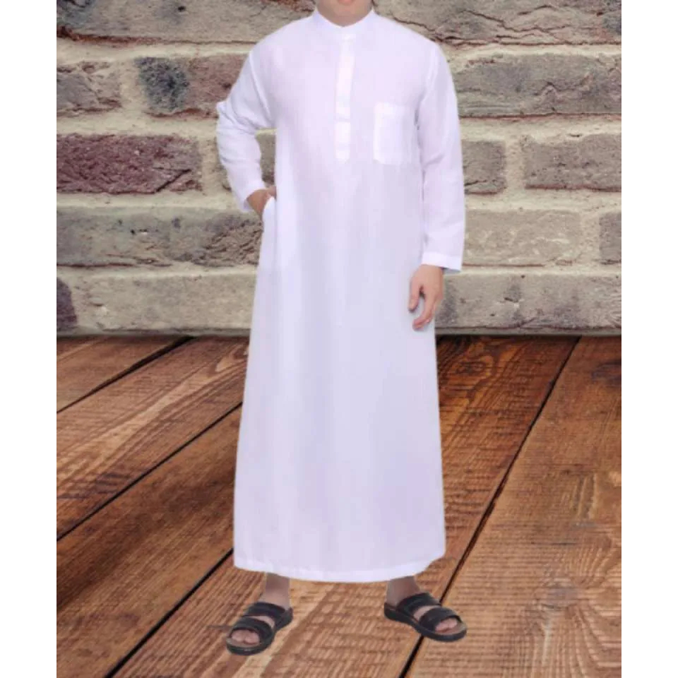 jubah pria putih polos / gamis pria dewasa /  jubah saudi model haramain