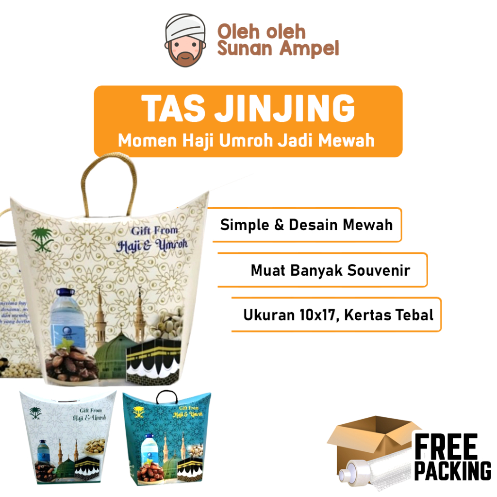 

Tas Premium Oleh Oleh Haji Umroh Model Jinjing Tebal Paperbag Tenteng Souvenir Pernikahan Kertas