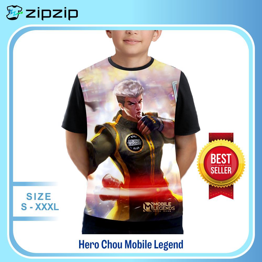Baju Kaos Anak Game Hero Chou Mobile Legend Baju Kartun Anak Laki-Laki Perempuan - ZipZip