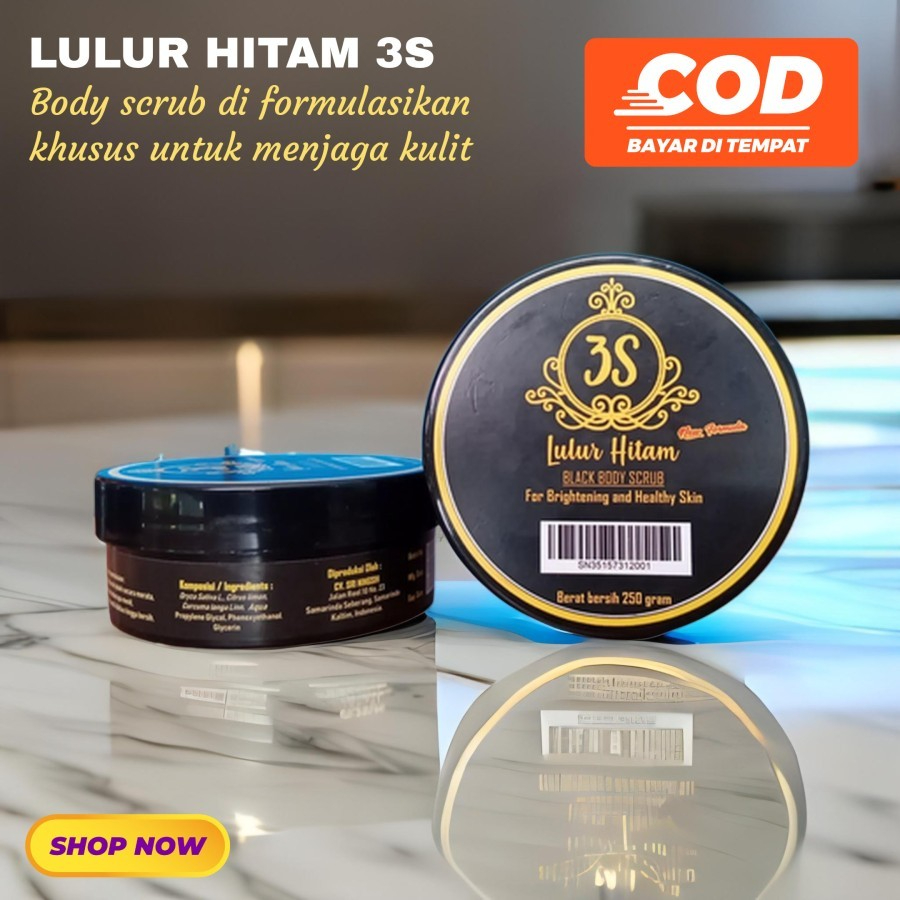 READY Lulur Hitam 3S BPOM 250gr Memutihkan Mencerahkan Kulit lulur bedda lotong 3s lulur hitam 3S Or