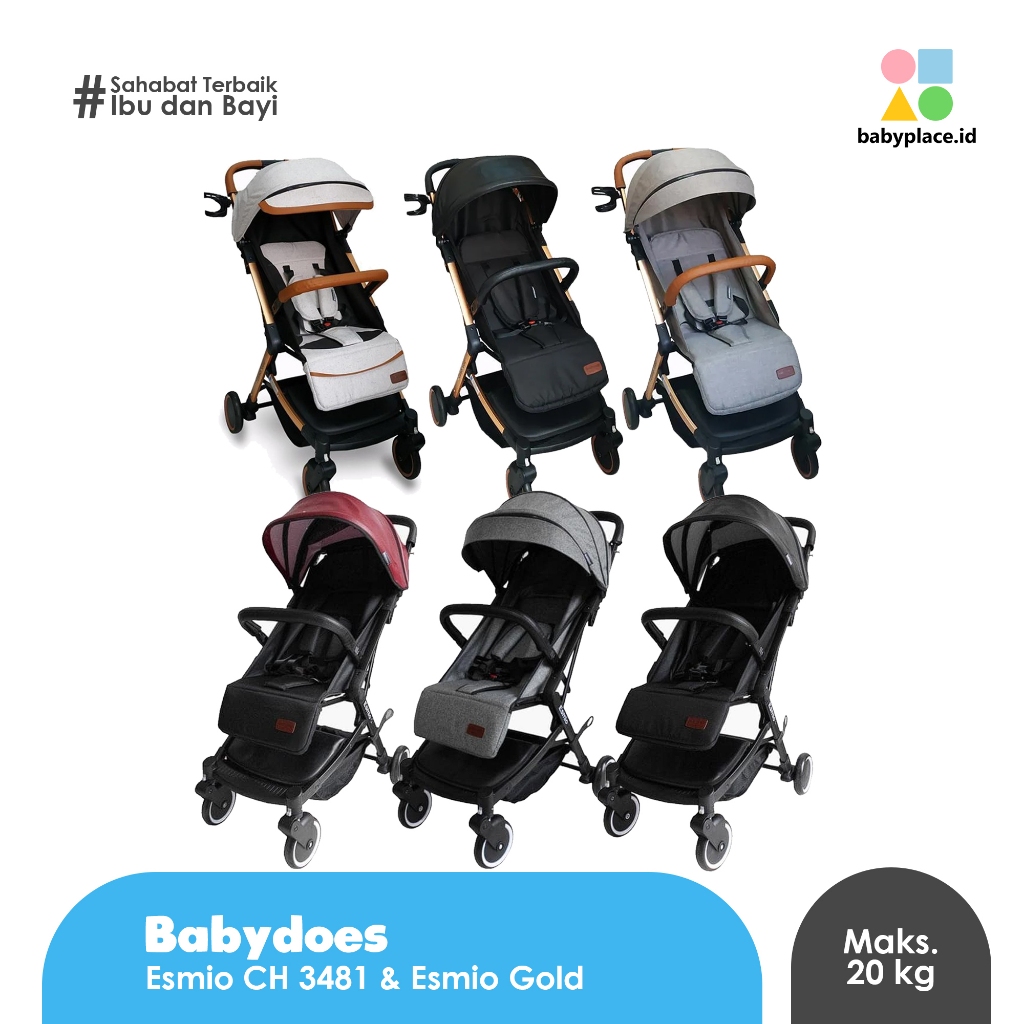 BABYDOES - Stroller Babydoes Esmio dan Esmio Gold / Stroller Cabin Size