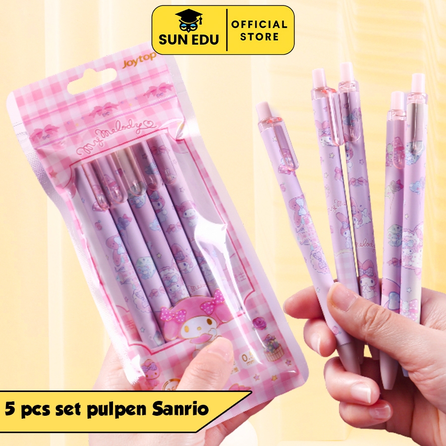 

5 PCS Pulpen Hitam 0.5mm Karakter Sanrio Lucu / Bolpen Karakter Lucu Kuromi Cinamoroll Melody Pochacco Stationery