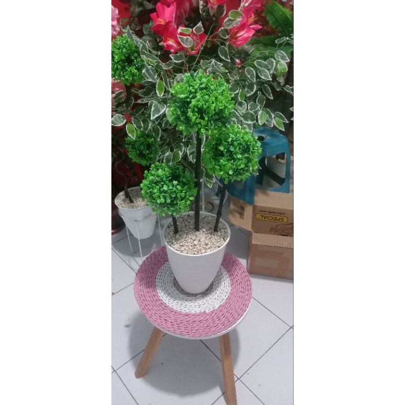 Hiasan Bonsai Artificial/estetik/pot plastik besar