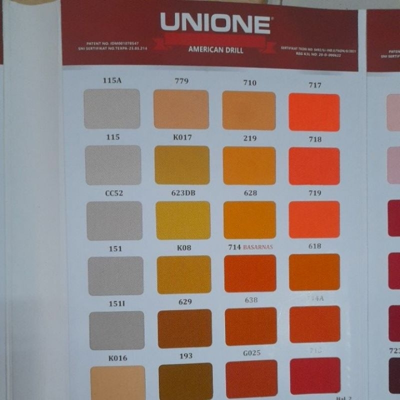 #Katalog Sampel Kain Drill Unione Edisi 17