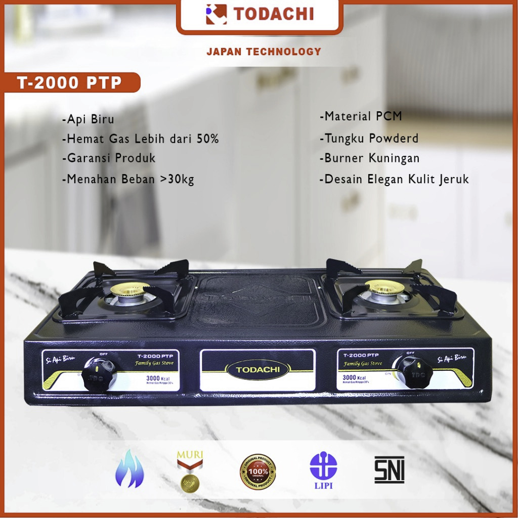 Kompor Gas Todachi 2 Tungku Type T-2000 PTP