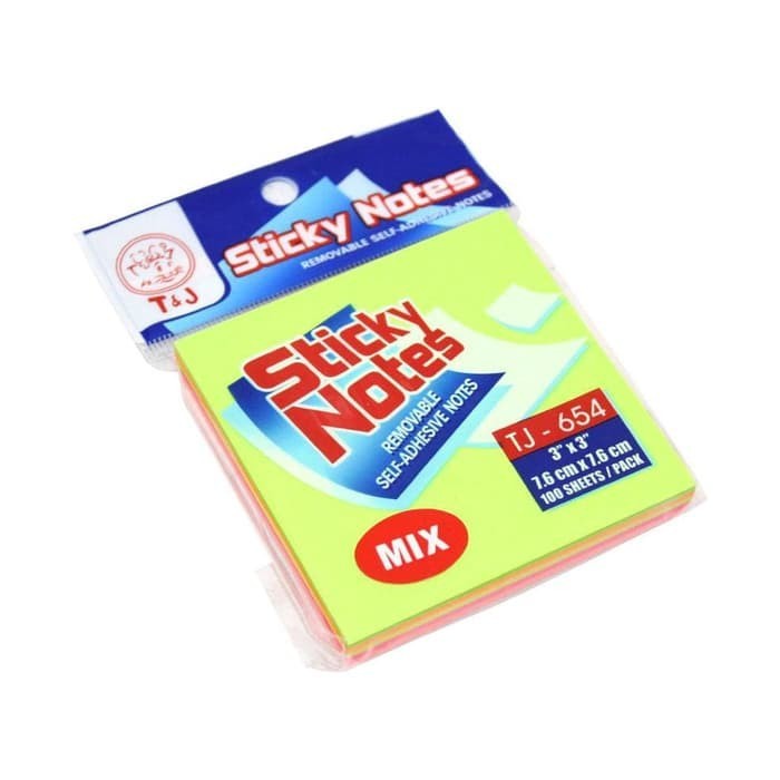 

Memo Tempel Kertas T&J TJ 654 Warna Mix / Sticky Notes