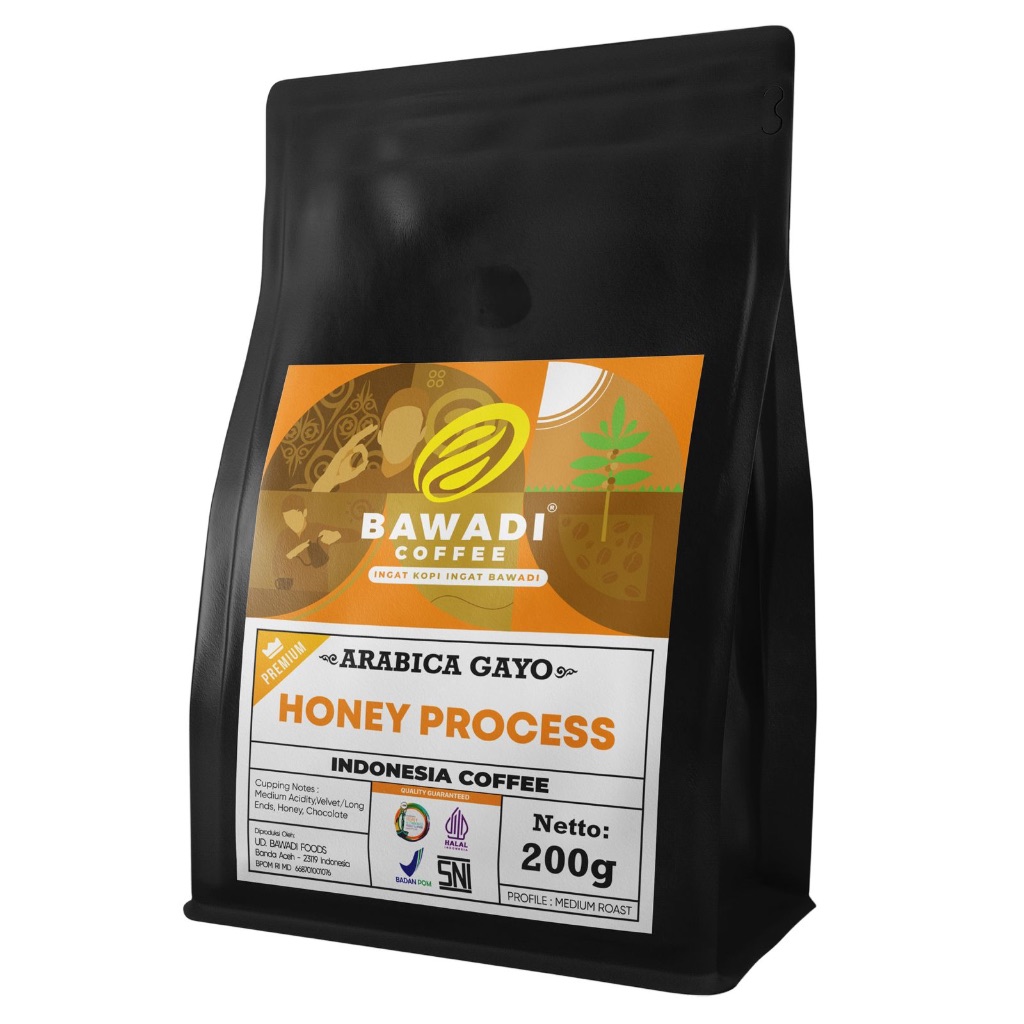 

Kopi Arabica Gayo Honey 200gr - Bawadi Coffe - Arabica Gayo Premium - Kopi Aceh