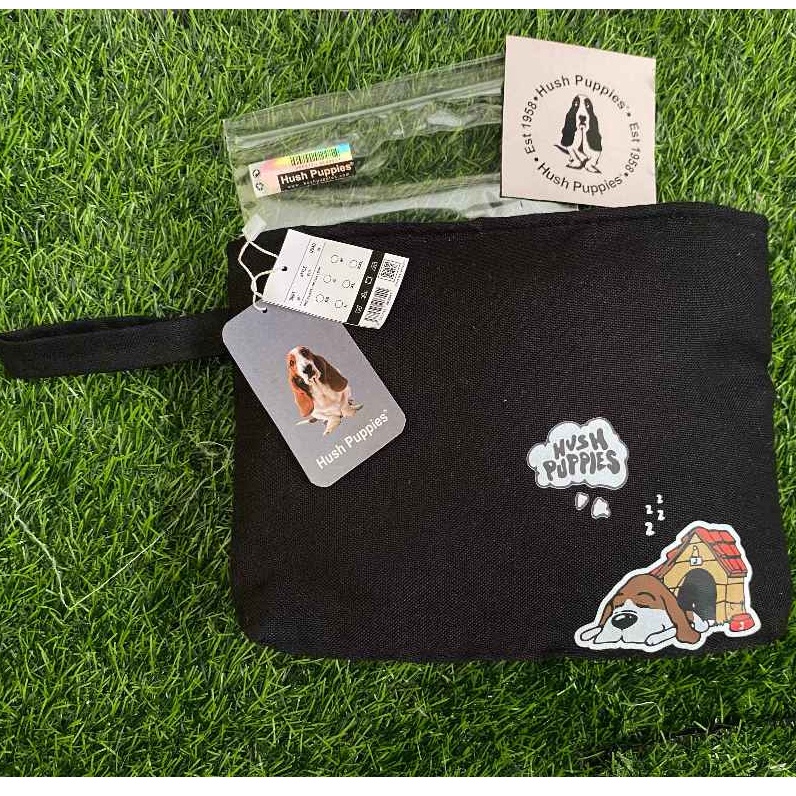 ART R93Z Hush Puppies Bag Pouch Denim Extra Large size Ori Imported