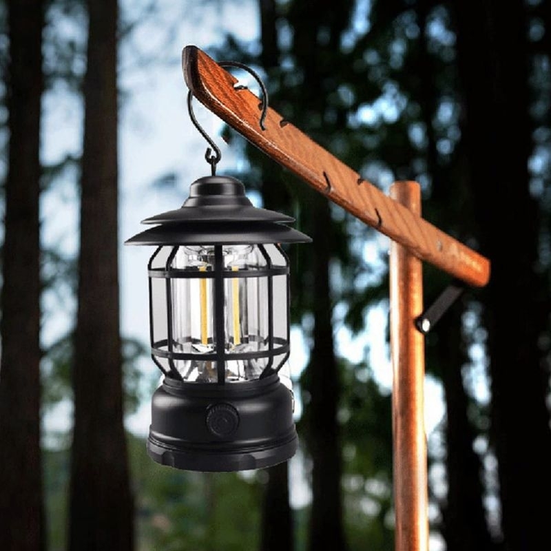 Lampu Camping Retro Led - Lampu Outdoor Antik - Lampu Lentera Gantung