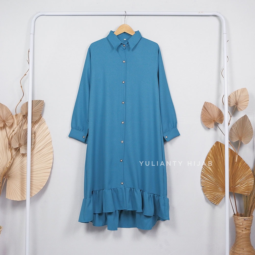 Baju Long Tunik Camilla Atasan Wanita Dewasa Ukuran S M L XL XXL Jumbo Baju Midi Dress Simple