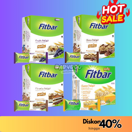 

Fitbar Multigrain Delight 1 Box // Kalbe Nutritionals Fit Bar Snack Rendah Kalori Energy Bar Snack Sehat rasa Cheese, Tiramisu, Choco, Fruit 20gr MURAH!