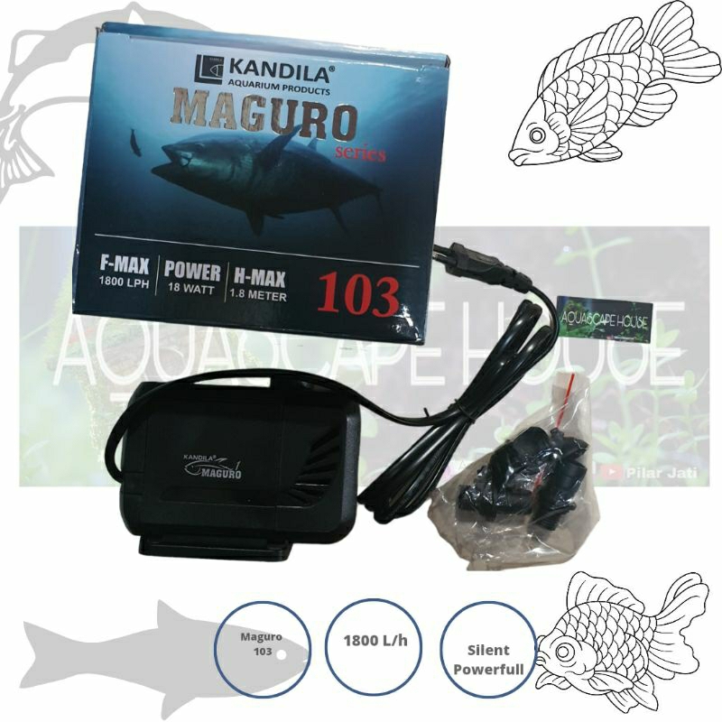 Pompa aquarium kolam kandila Maguro 103 1800l/h