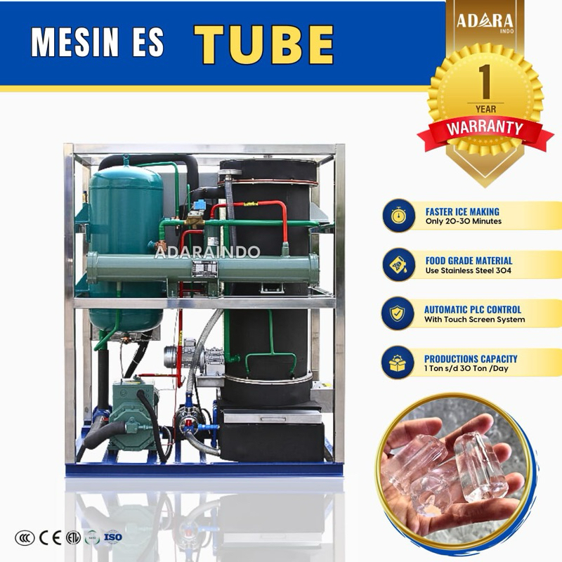 Mesin pembuat es kristal 3 ton tube