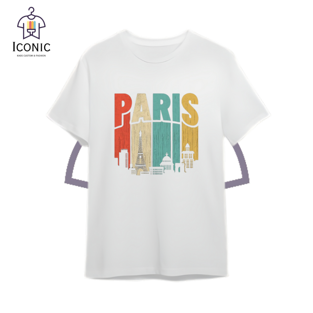 BAJU KAOS SABLON PRIA WANITA PARIS