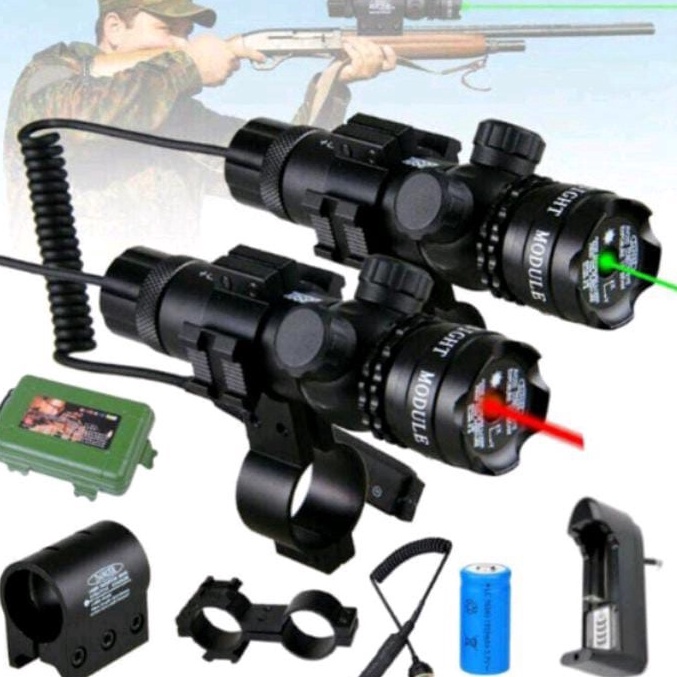 KODE R53H COD Laser Senapan Nyala Hijau dan Merah  Scope Siang Malam Fullset  Laser Scope Pointer Be