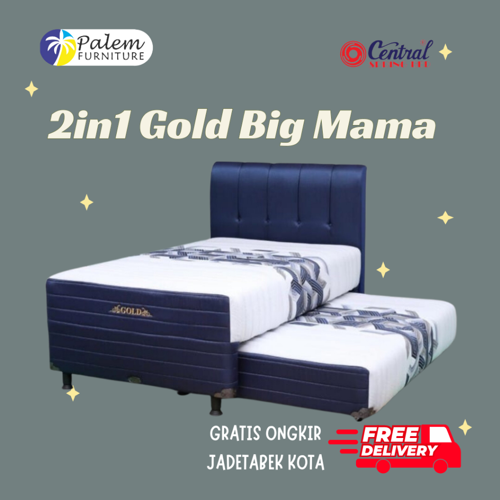 KASUR SPRINGBED 2 IN 1 GOLD BIG MAMA 120 CENTRAL