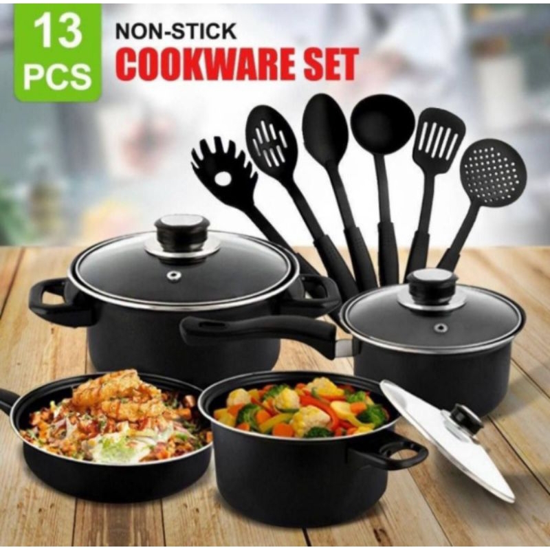 COOKWARE SET 13IN1 HITAM