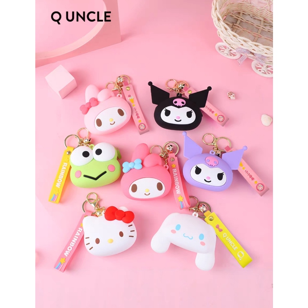 ART T62B Gantungan Tas Gantungan Kunci Dompet Koin Silicon Sanrio Head Q Uncle Hello Kitty My Melody