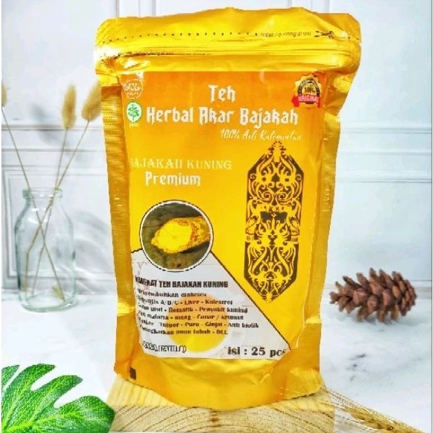 

Teh Akar Bajakah KUNING Teh Celup isi 25pcs Asli Kalimantan