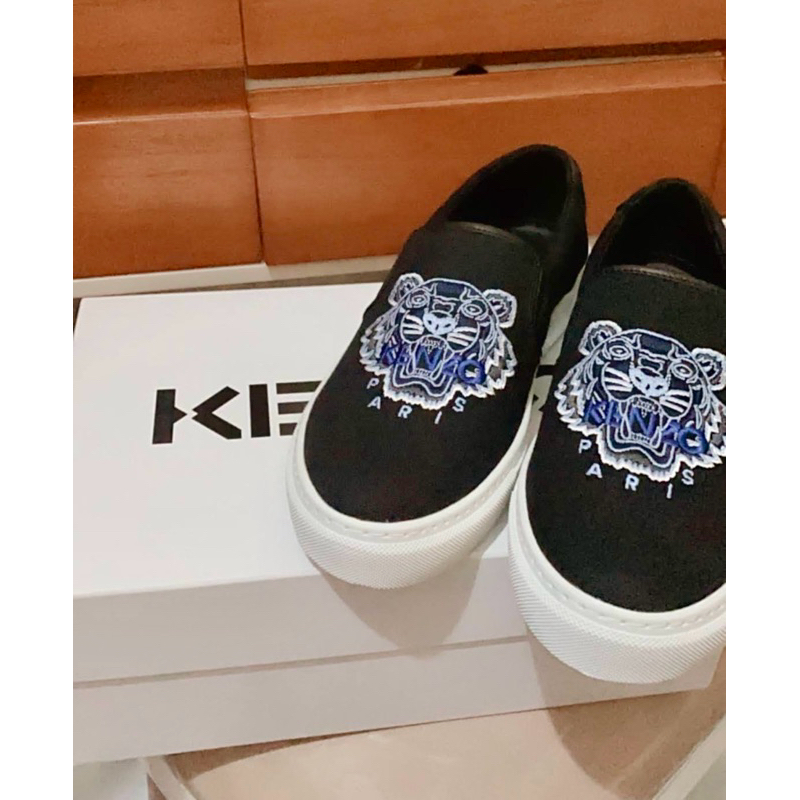 Sale Preloved original Kenzo K-Skate Tiger Slip-On in Black women original authentic
