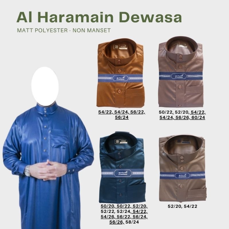 Jubah Al Haramain Polyester Dewasa Non Manset