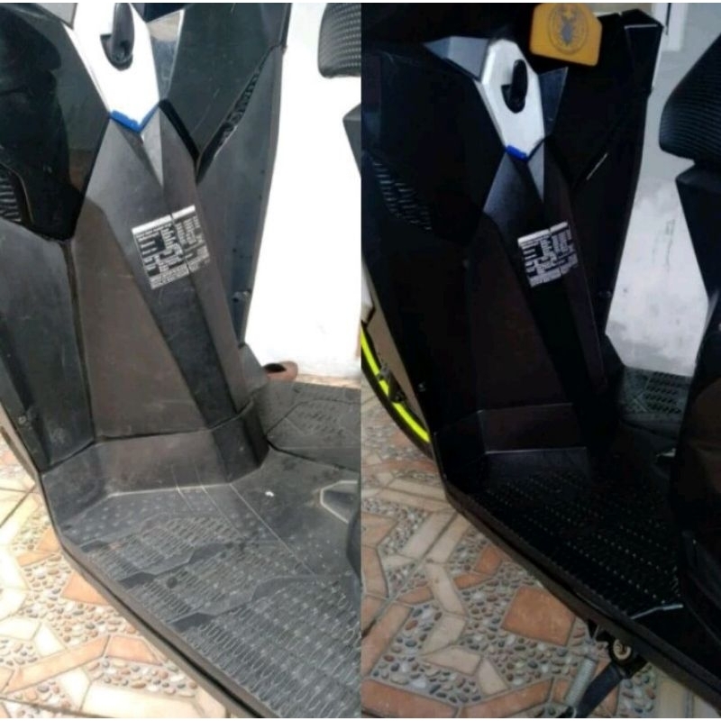 penghitam body motor dan mobil PERMANEN 50 ML cover kenalpot spakbor dan dasbor