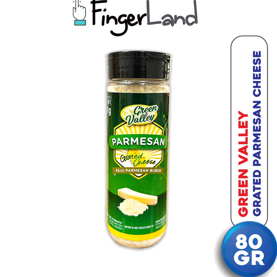 

Cuma hari ini GREEN VALLEY Grated Parmesan Cheese 8 gram Keju Parmesan Parut