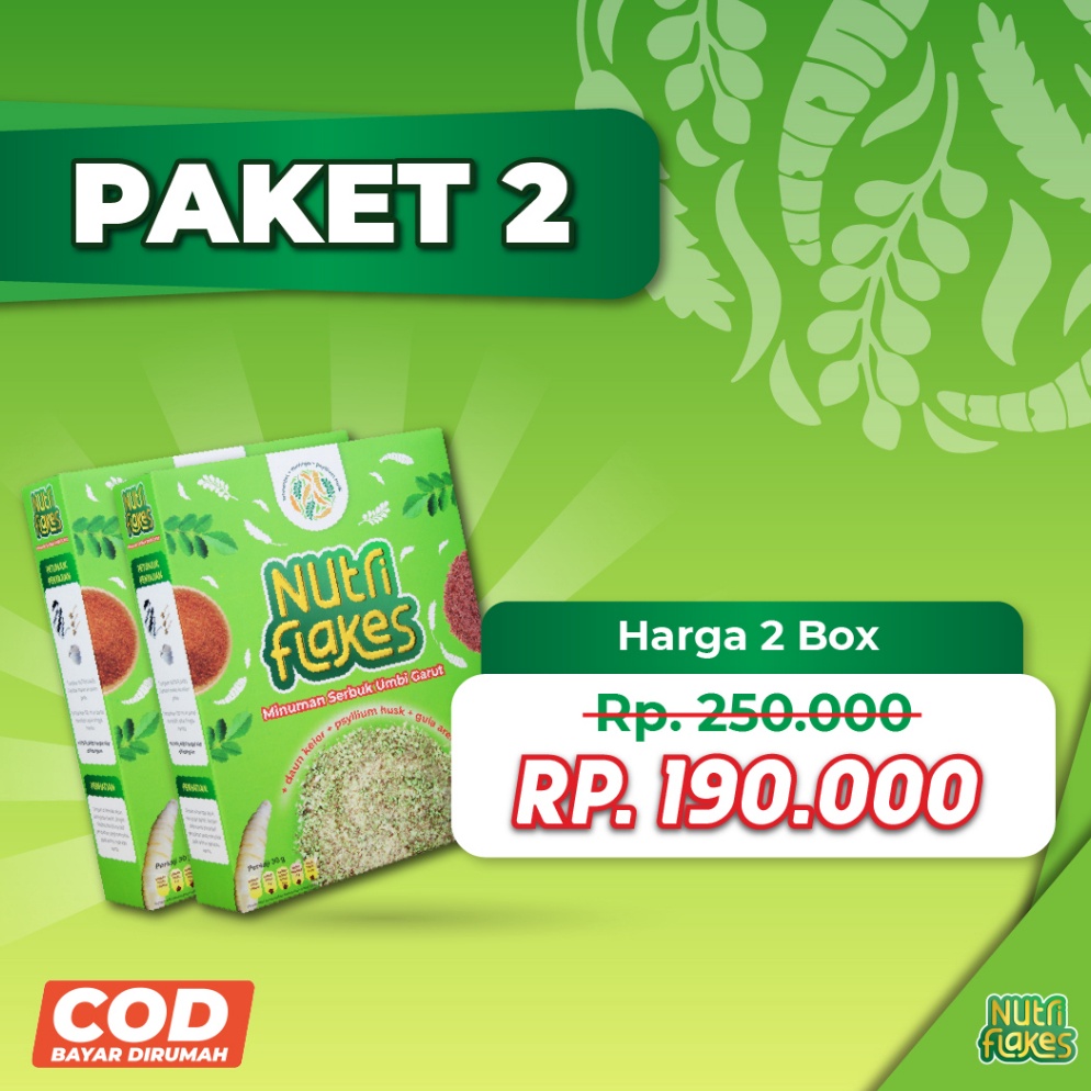 

Pro sale Nutriflakes Sereal Umbi Garut Asam Lambung 2 Box