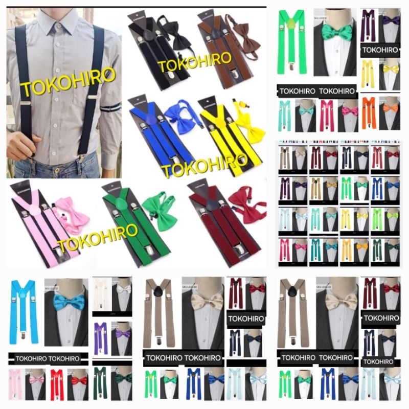 Suspender bretel tali jojon tali baju hitam biru kuning hijau merah maron ungu coklat
