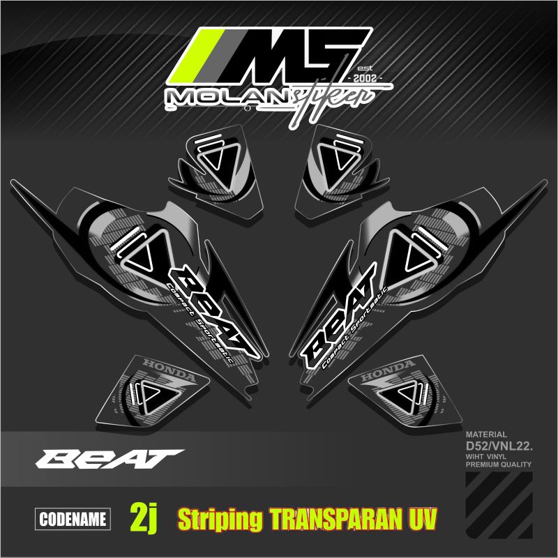 Decal Sticker Striping Variasi Transparan Uv Beat Karbu Motif Ori 2009/2010 Beat Carburator Transpar