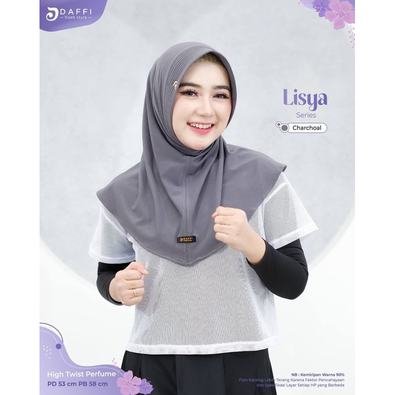 LISYA HIJAB SPORT BY DAFFI HIJAB/hijab sport/hijab instan/hijab olahraga/hijab daffi/jilbab daffi or
