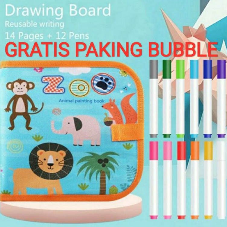 

Update Terunik Reuseable Drawing Book BUKU GAMBAR PORTABLE AJAIB BISA DIHAPUS 14 HALAMAN 12 PEN