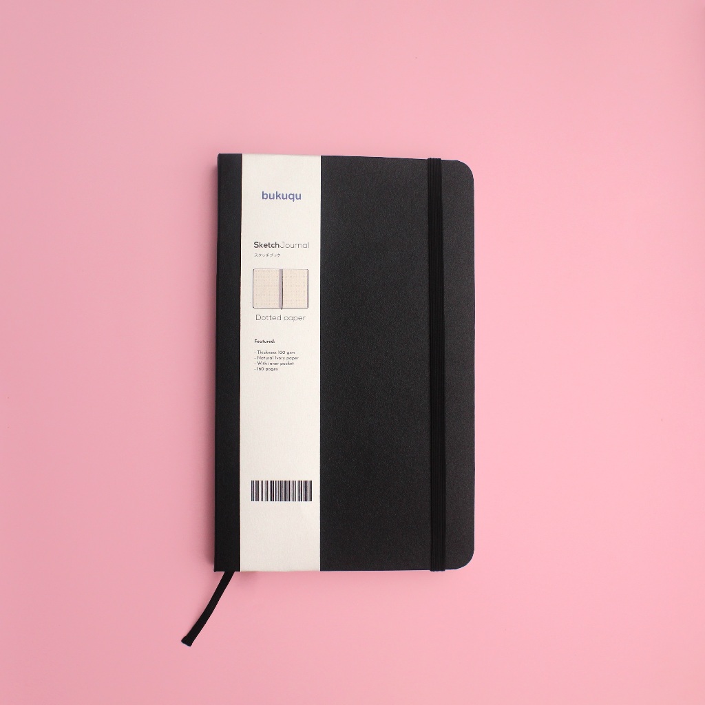 

Bukuqu SketchJournal A5 100 gsm Hardcover - Sketsa dotted untuk journaling - Cream paper