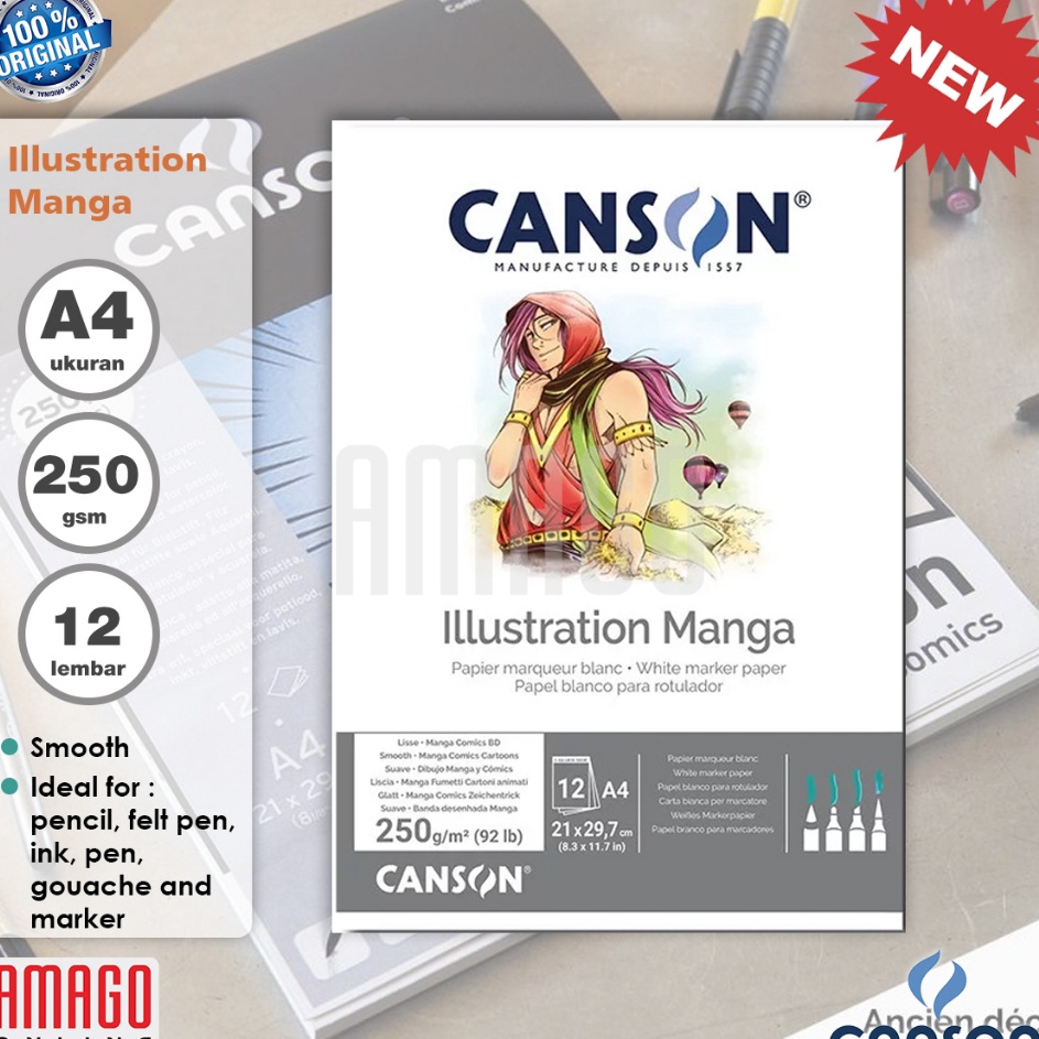 

Produk Termurah Buku Gambar CANSON Illustration Manga 12 sheets ukuran A4 25 gsm Pad 23872