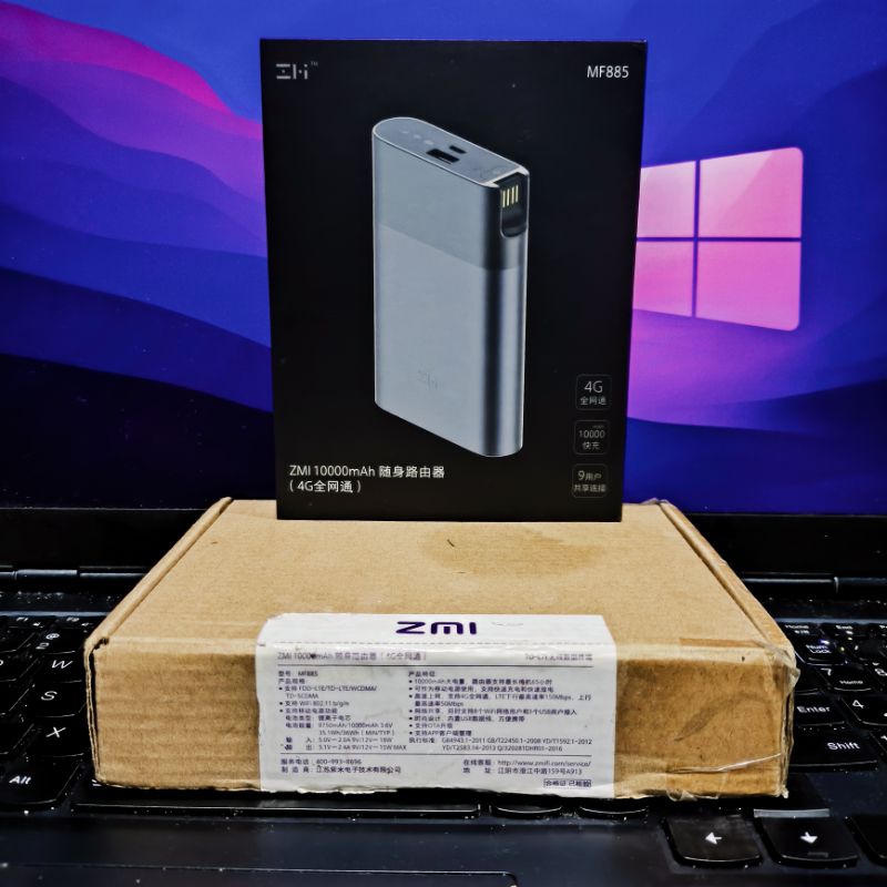 (Bekas) Modem Mifi Powerbank XIAOMI ZMI MF885 4G Baterai 10.000mAh  Unlock semua operator