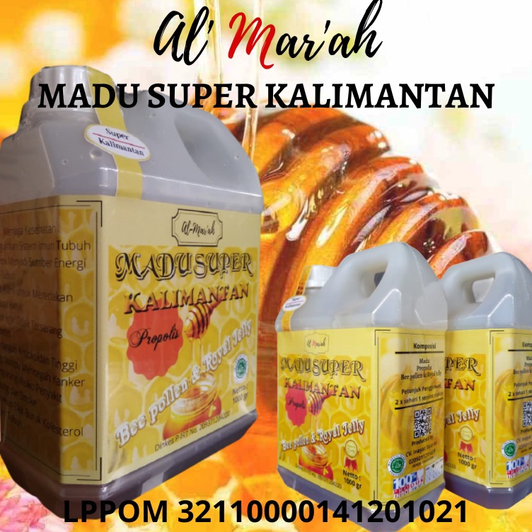 

Harga Promo Madu Super Kalimantan 1 kg AlMarah Beepolen dan Royal Jelly