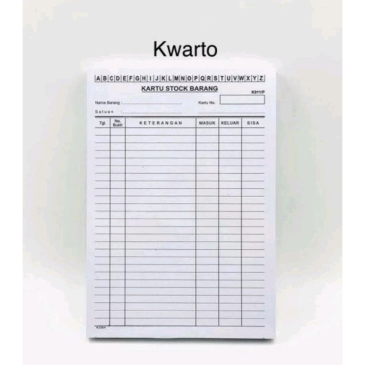 

New Style Kartu Stok Barang Kecil Kwarto 1 lembar