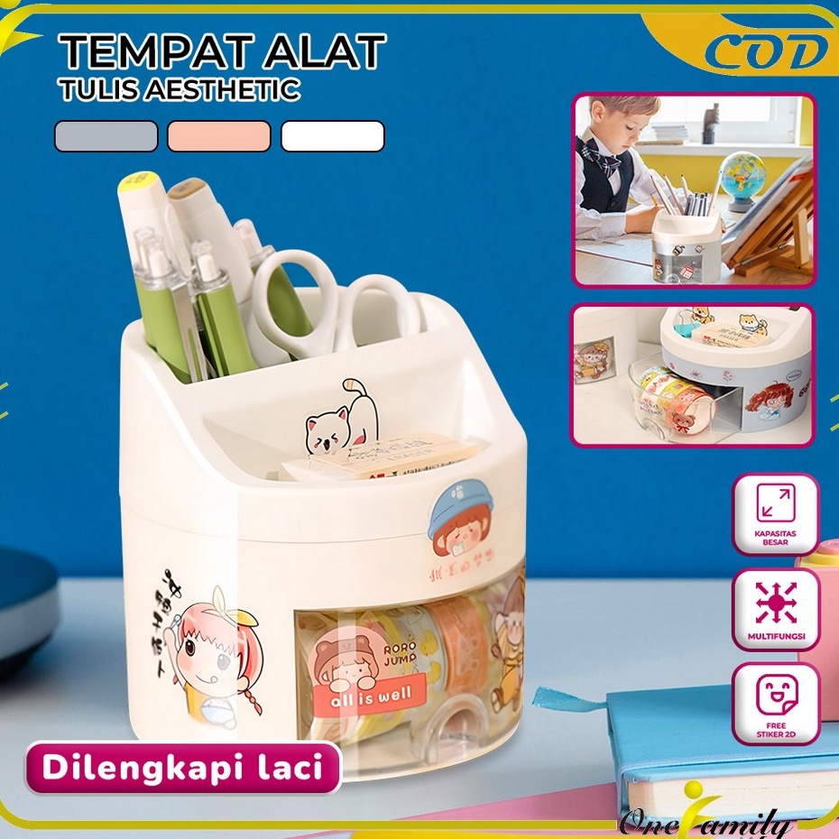 

Hemat Pembelian ONEC97 Tempat Pena dengan Laci Desk Storage Organizer Tempat Alat Tulis Aesthetic Lucu Pen Holder Kotak Penyimpanan Pulpen Brush Makeup Multifungsi Kotak Pensil Rak Kosmetik Import
