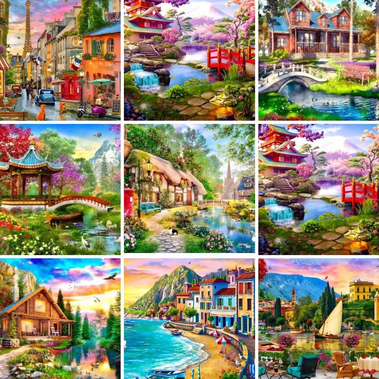 

Grosir Gembira 5D DIY Full Drill Diamond Painting Lukisan Kristik Kerajinan Tangan