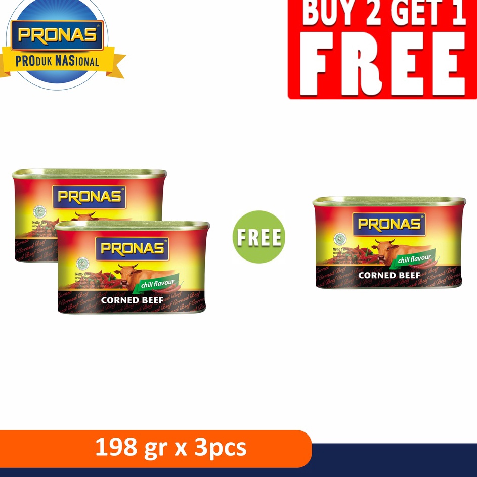 

Best Price PRONAS Kornet Sapi Chili 198 gr Buy 2 Get 1
