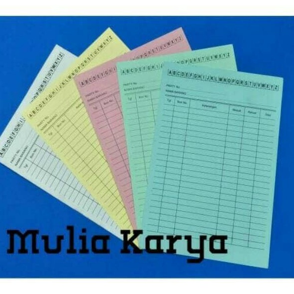 

Super Shopping Kartu stok kecil warna stock card isi 5 lembar