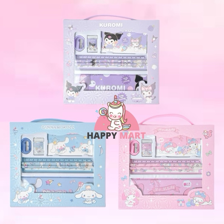 

Obral Irit Kotak pensil set notes motif sanrio kuromi melody cinnamoroll