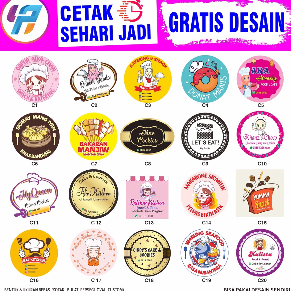 

Murah Terbatas CETAK STIKER LABEL KEMASAN A3 KROMO CUTTING Kotak Bulat Oval Custom